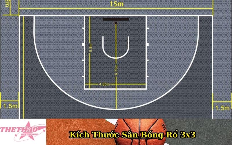 Kích Thước Sân Bóng Rổ 3x3